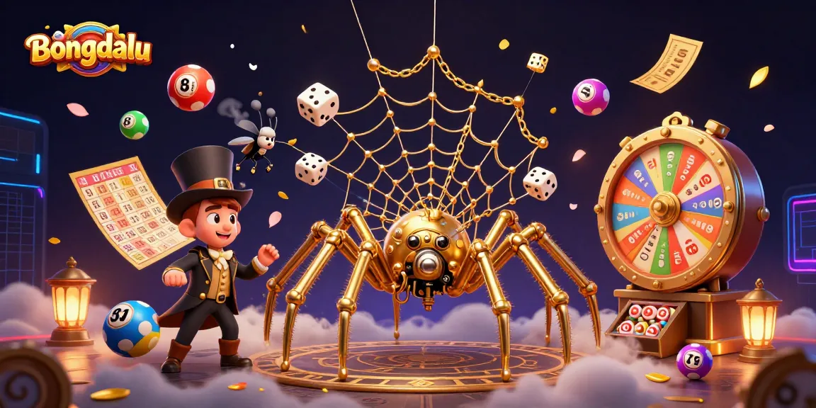 Bongdalu presents 3D illustration of a whimsical steampunk spider and fly gentleman engaging in a dynamic gambling scene.