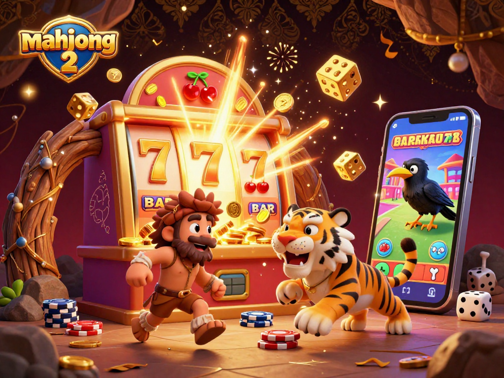 Play mahjong 2 with vibrant 3D casino elements featuring exciting gameplay visuals and characters.