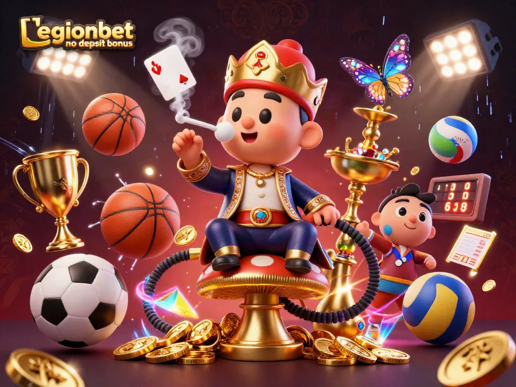 Play and win with the legionbet no deposit bonus at this vibrant online casino illustration.
